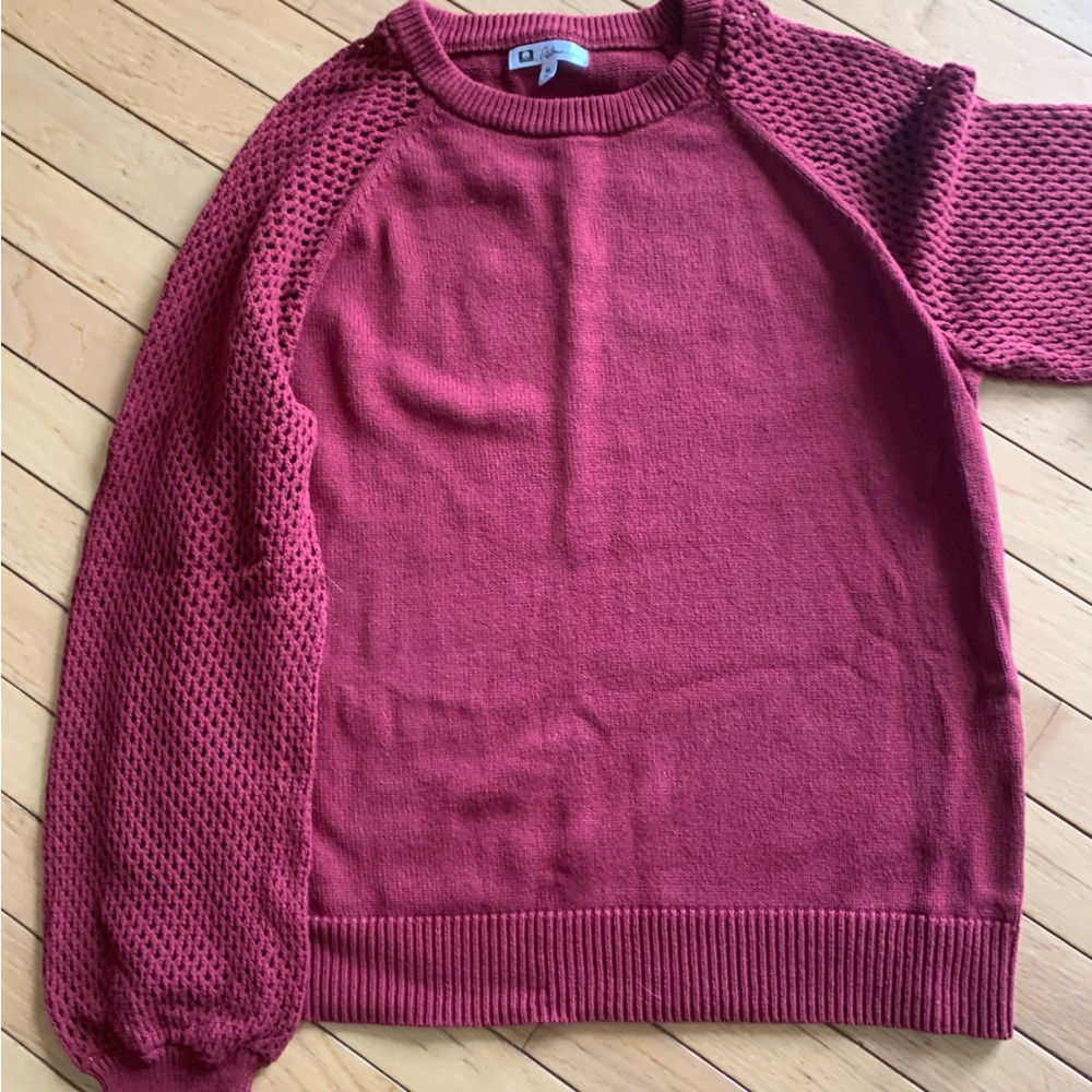 Reitmans sweater size XL BRICK  colour with open weave arms excellent condition